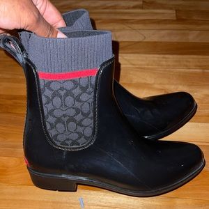 coach ankle rain boots